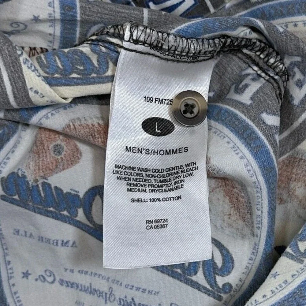 Vintage Columbia Red Drum Beer Short Sleeve Button Up‎ Shirt Large Men Fishing - Picture 3 of 8